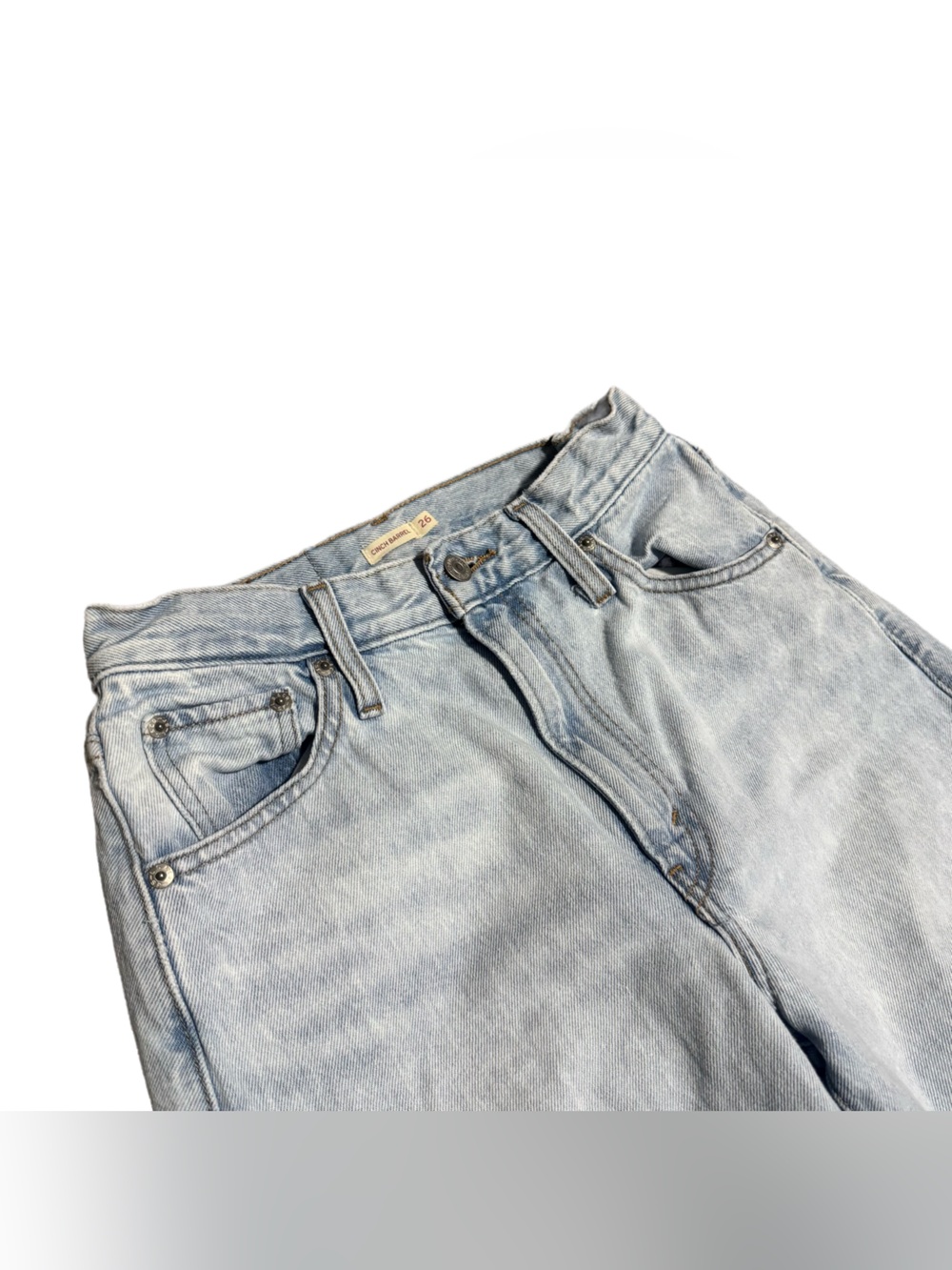 Levi's Cinch Barrel Jeans Women's 26 Light Wash High Rise Cotton Denim Trendy - Picture 6 of 6